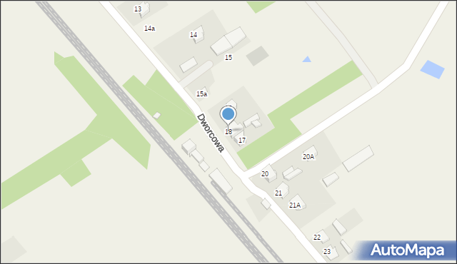 Panki, Dworcowa, 18, mapa Panki