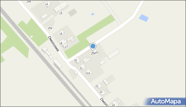 Panki, Dworcowa, 20A, mapa Panki