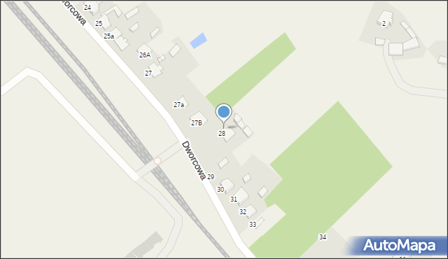 Panki, Dworcowa, 28a, mapa Panki