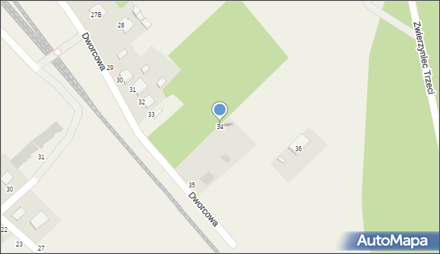 Panki, Dworcowa, 34, mapa Panki