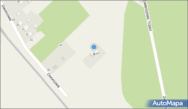 Panki, Dworcowa, 36, mapa Panki
