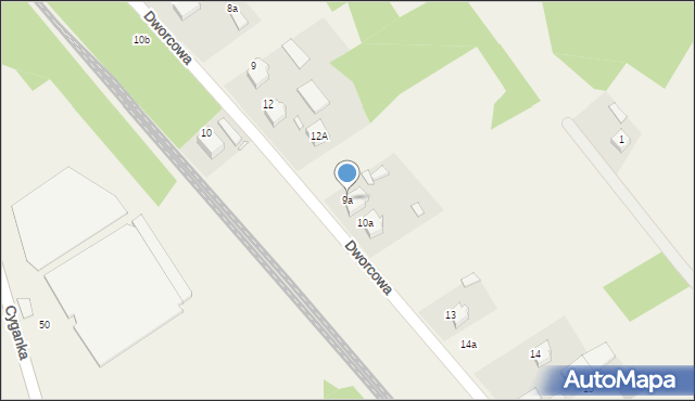 Panki, Dworcowa, 9a, mapa Panki