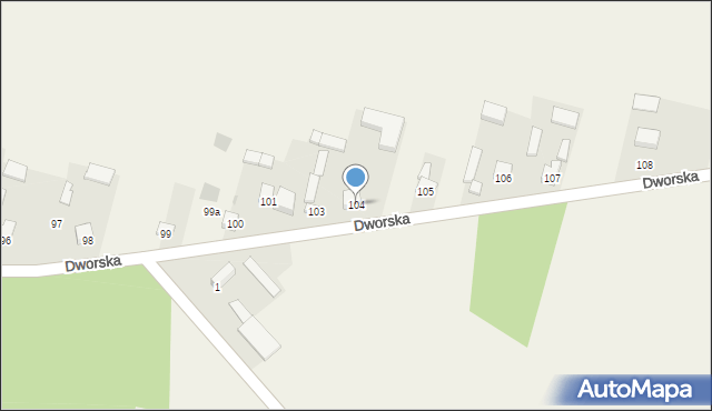 Parcice, Dworska, 104, mapa Parcice