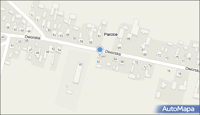 Parcice, Dworska, 63, mapa Parcice