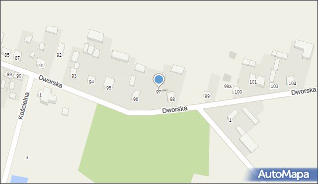 Parcice, Dworska, 97, mapa Parcice