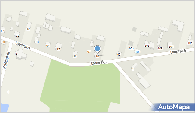 Parcice, Dworska, 98, mapa Parcice