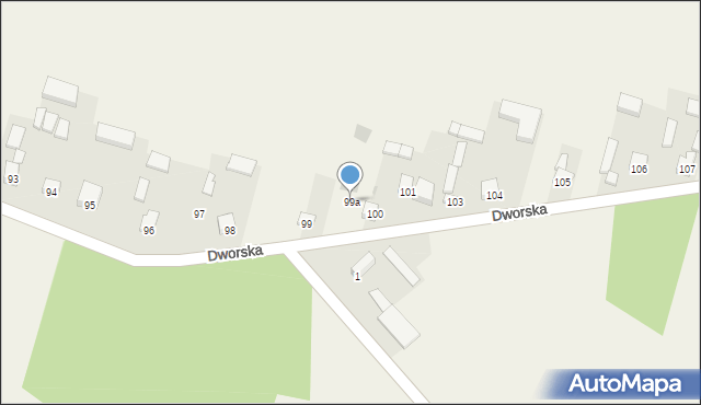 Parcice, Dworska, 99a, mapa Parcice