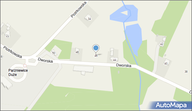 Parzniewice, Dworska, 46, mapa Parzniewice