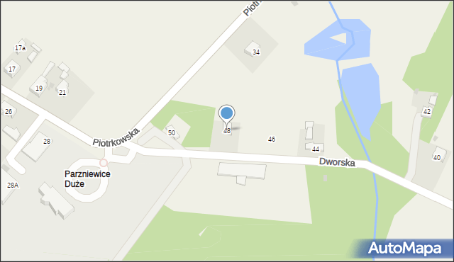 Parzniewice, Dworska, 48, mapa Parzniewice