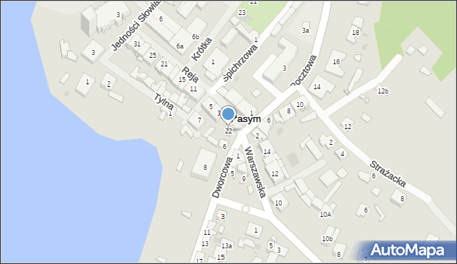 Pasym, Dworcowa, 22, mapa Pasym