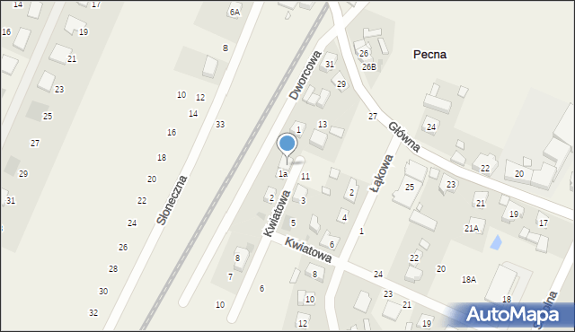 Pecna, Dworcowa, 4, mapa Pecna