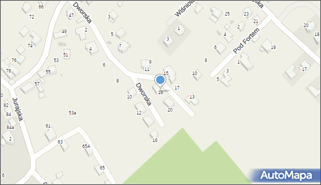 Pękowice, Dworska, 18, mapa Pękowice