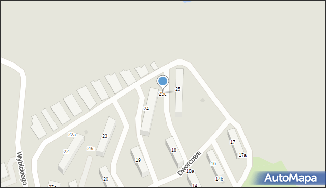 Pelplin, Dworcowa, 25c, mapa Pelplin