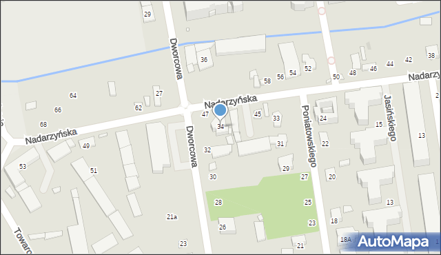 Piaseczno, Dworcowa, 34, mapa Piaseczno