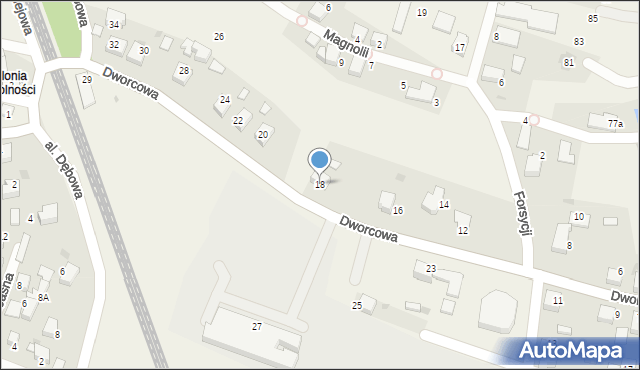 Piasek, Dworcowa, 18, mapa Piasek