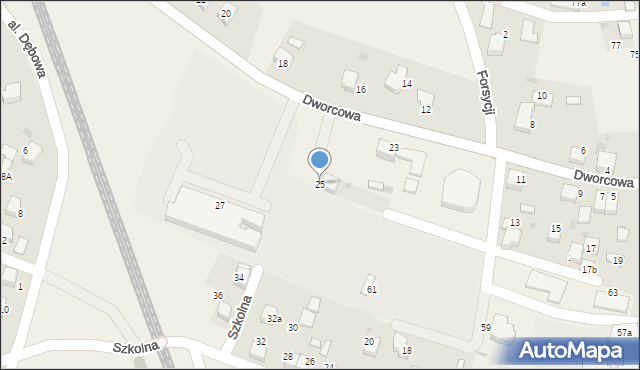 Piasek, Dworcowa, 25, mapa Piasek