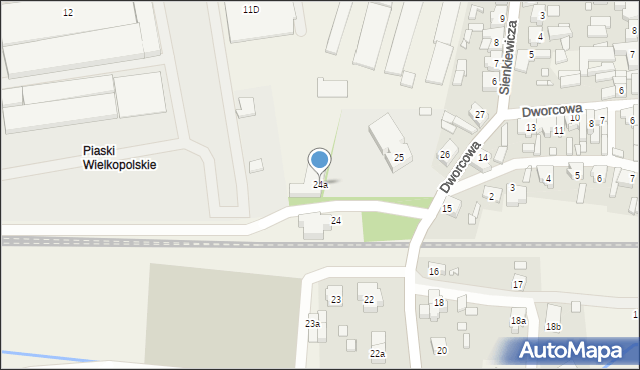 Piaski, Dworcowa, 24a, mapa Piaski