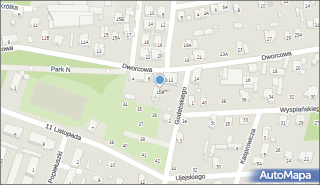 Piastów, Dworcowa, 10a, mapa Piastów