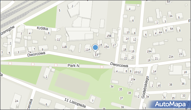 Piastów, Dworcowa, 15c, mapa Piastów