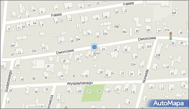 Piastów, Dworcowa, 22, mapa Piastów