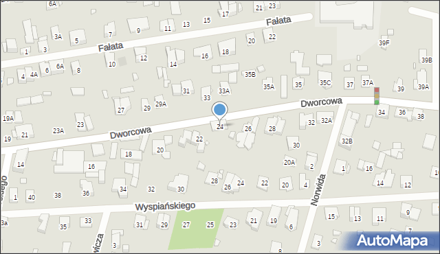 Piastów, Dworcowa, 24, mapa Piastów