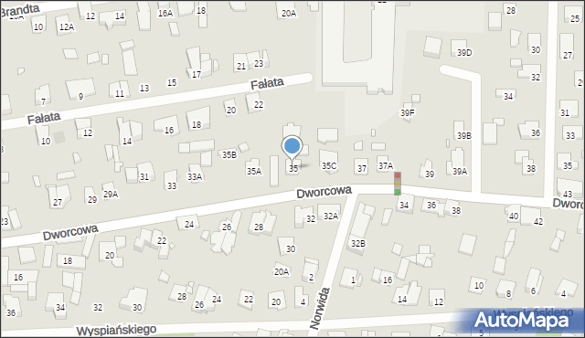 Piastów, Dworcowa, 35, mapa Piastów