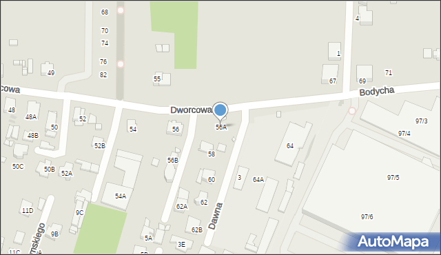 Piastów, Dworcowa, 56A, mapa Piastów