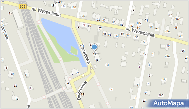 Pilawa, Dworcowa, 3A, mapa Pilawa