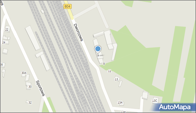 Pilawa, Dworcowa, 7, mapa Pilawa