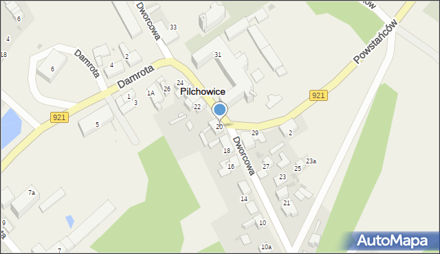 Pilchowice, Dworcowa, 20, mapa Pilchowice