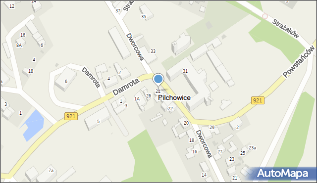 Pilchowice, Dworcowa, 24, mapa Pilchowice