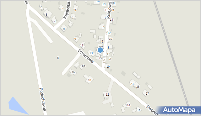 Piotrków Kujawski, Dworcowa, 17, mapa Piotrków Kujawski