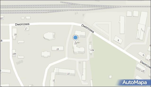 Pisz, Dworcowa, 13, mapa Pisz