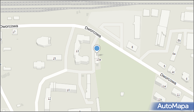 Pisz, Dworcowa, 13c, mapa Pisz