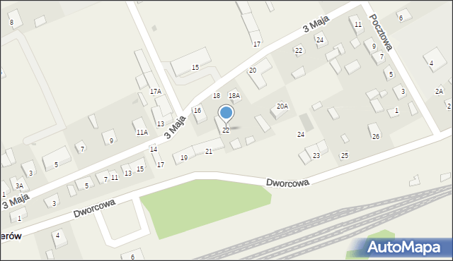 Platerów, Dworcowa, 22, mapa Platerów