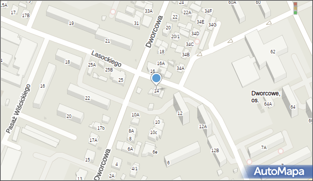 Płock, Dworcowa, 14, mapa Płock