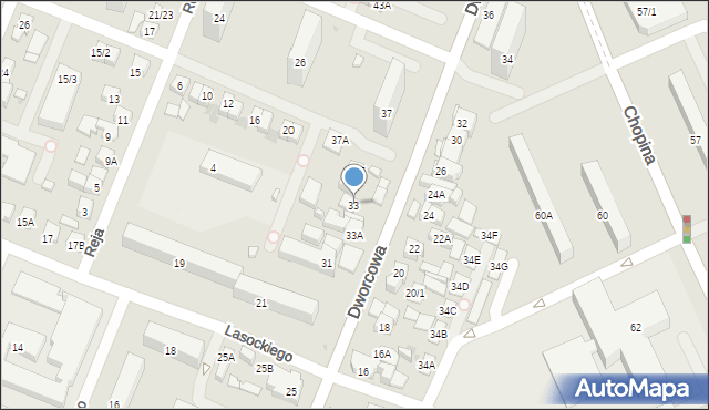 Płock, Dworcowa, 33, mapa Płock