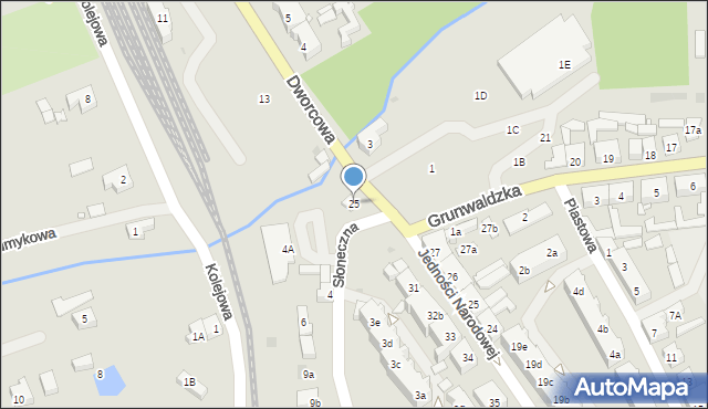 Płoty, Dworcowa, 25, mapa Płoty