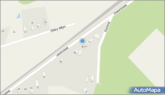 Pogórze, Dworcowa, 70, mapa Pogórze