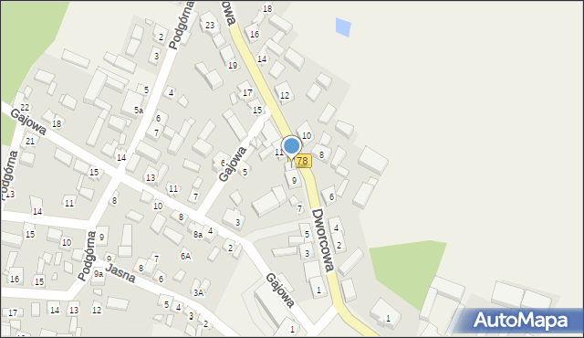 Połajewo, Dworcowa, 9a, mapa Połajewo