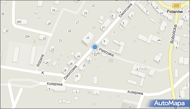 Polanów, Dworcowa, 11, mapa Polanów