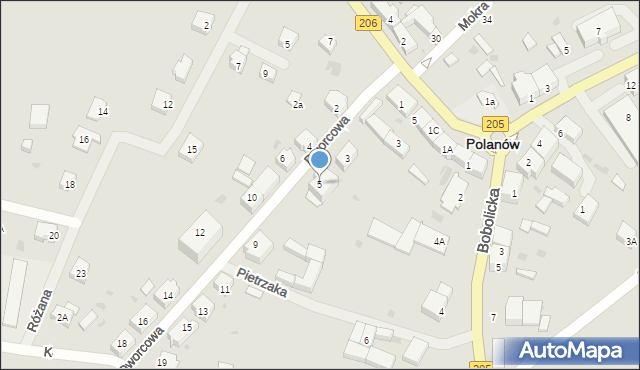 Polanów, Dworcowa, 5, mapa Polanów