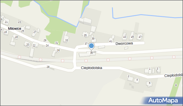 Polska Cerekiew, Dworcowa, 30, mapa Polska Cerekiew