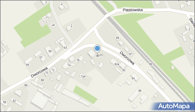 Popielów, Dworcowa, 80, mapa Popielów