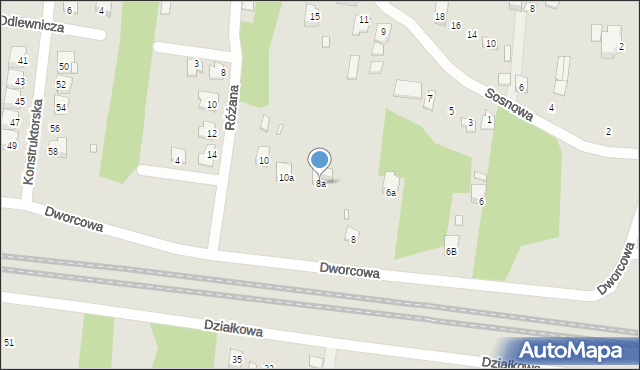 Poręba, Dworcowa, 8a, mapa Poręba
