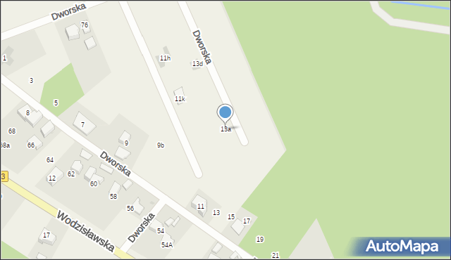 Poręba, Dworska, 13a, mapa Poręba