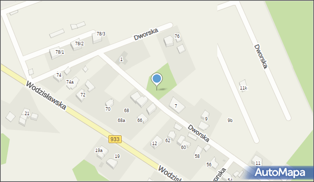 Poręba, Dworska, 5, mapa Poręba