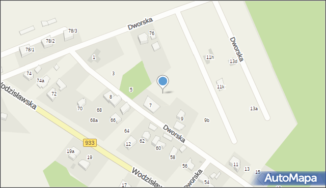 Poręba, Dworska, 7a, mapa Poręba