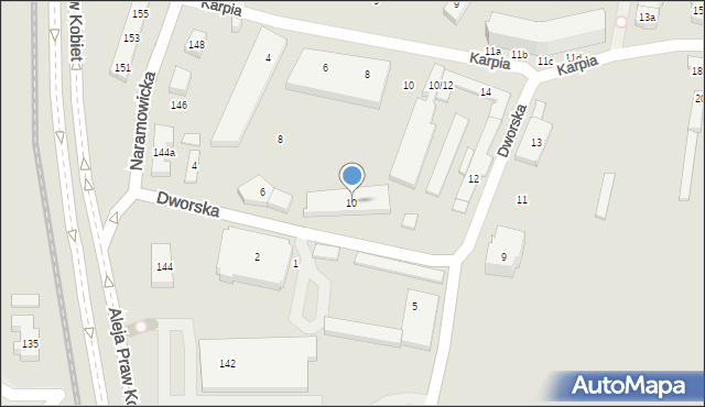 Poznań, Dworska, 10, mapa Poznania