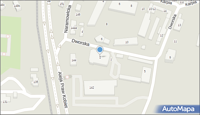 Poznań, Dworska, 2, mapa Poznania